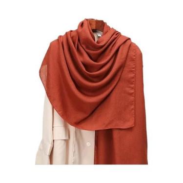 Imagem de Cachecol Pashmina Feminino de Inverno - Quente, com Borla e Listras, Q