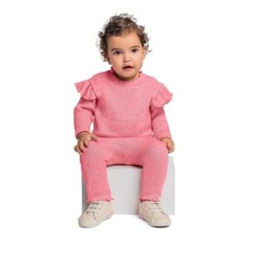 Imagem de Conjunto com Blusa e Legging em Malha Tricot para Bebê Menina Quimby-Feminino