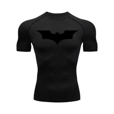 Imagem de Camiseta De Compressão Masculina Com Estampa De Morcego, Secagem Rápid