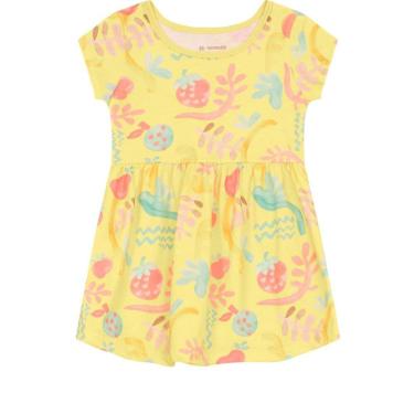 Imagem de Vestido infantil menina de morango Brandili - Amarelo