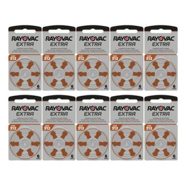 Imagem de 60 Pilhas Baterias A312 Rayovac Para Aparelho Auditivo