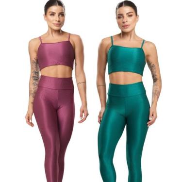 Imagem de KIT 2 Top Fitness Esmeralda Bella Fiore Roupa Para Academia Treino Mod