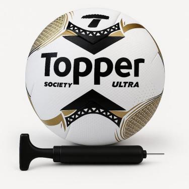 Imagem de Bola de Futebol Society Topper Ultra e Bomba-Unissex