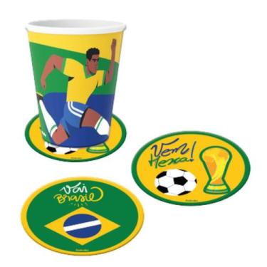 Imagem de Bolacha Porta Copos Chopp Copa Do Mundo Brasil - 8 Unid - FESTCOLOR