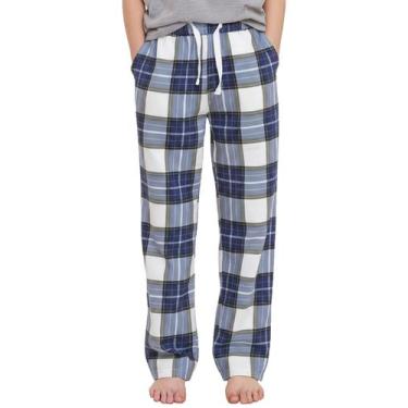 Imagem de Calça de Pijama Infantil PATPAT Xadrez Azul Marinho e Branco Tamanho 1
