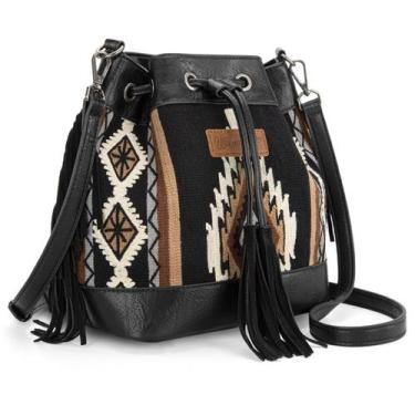Imagem de Bolsa Hobo Montana West Wrangler, tapeçaria asteca, material vegano