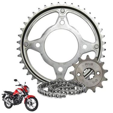 Imagem de Kit Relação Honda Cg 160 Titan Fan Start Transmissão Scud, Cinza