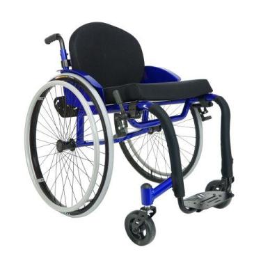 Imagem de Cadeira de rodas monobloco MB4 com encosto e assento rígido Ortomobil,
