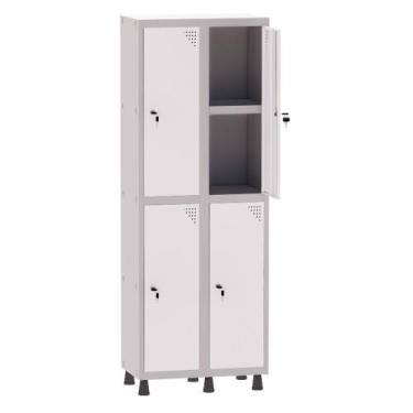 Imagem de Armário Guarda Volume Locker Roupeiro 2 Vãos 04 Portas Com Prateleira 