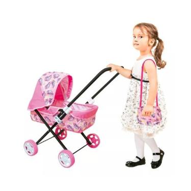 Imagem de Carrinho De Boneca Rosa Reborn Carro Brinquedo - BERÇO