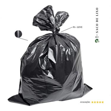 Imagem de Saco de Lixo 100L Leve P3 para Resíduos Leves e Médios 50 Unidades Preto Higipack