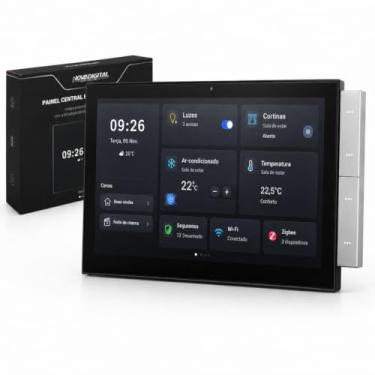 Imagem de Painel Central Inteligente Wifi Zigbee Novadigital Hub MaxPanel MPN-10 compatível com Tuya Smart Life Alexa Integrada Com Câmera Bivolt Preto