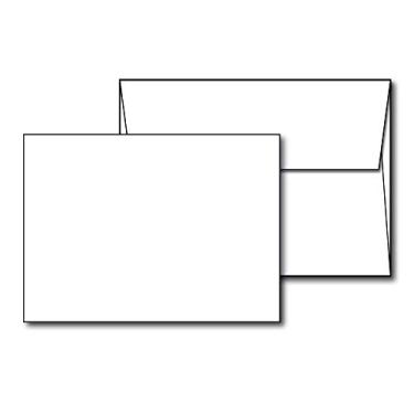 Imagem de Cartas de 12,7 cm x 17,78 cm em branco branco pesado com envelopes, Branco, 40 Cards & Envelopes