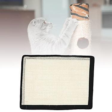 Imagem de Tapete para arranhar gatos, proteção de móveis, tapete para gatos, arranhões, sisal compatível com ganchos para garras de moagem de gatos para sofás (P)