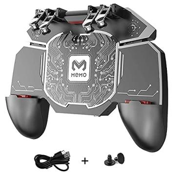 Imagem de Controlador móvel PUBG Semicondutor de para telefone com 4 gatilhos operação com 6 dedos - L1R1 / L2R2 para iPhone, Samsung, Oneplus, Pixel, compatível com Call of Duty Mobile/Fort