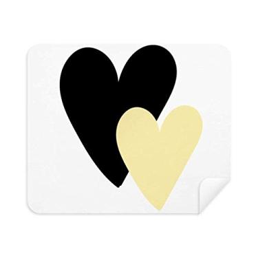 Imagem de Limpador de tela de pano de limpeza de escrita à mão com citação de coração dupla 2 peças de tecido de camurça