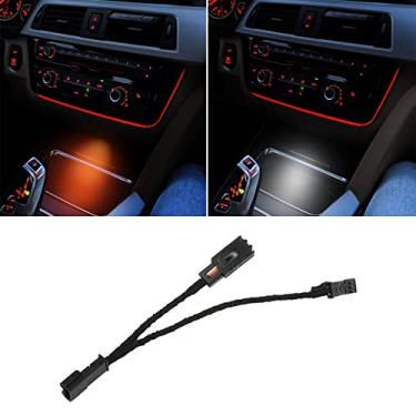 Imagem de Jaronx Compatível com console de luz ambiente BMW LED para 1' F20 F21, 2' F22 F23, 3' F30 F31 F80, 4' F32 F33, X1 E84, console central com luzes LED LED para console de suporte de copo - laranja/branco