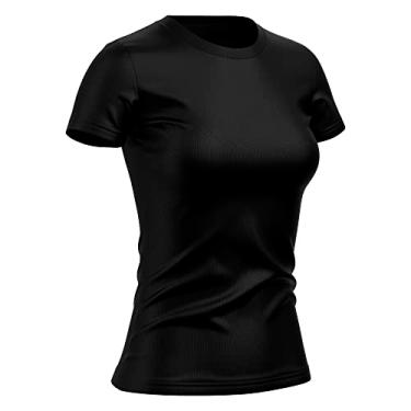 Imagem de Camiseta Feminina Dry Básica Lisa Proteção Solar UV Térmica Camisa Blusa, Tamanho P