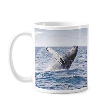 Imagem de Caneca de cerâmica com imagem natural de peixe jubarte do oceano xícara de porcelana café
