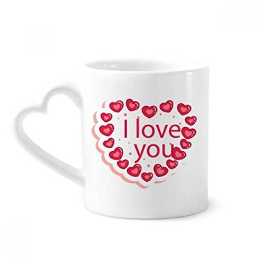 Imagem de Caneca de café de cerâmica com coração rosa I Love You Dia dos Namorados