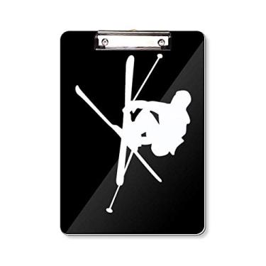Imagem de Skate preto esportivo Silhouette prancheta pasta bloco de escrita placa de apoio A4