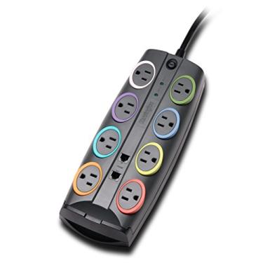 Imagem de Kensington SmartSockets 8 tomadas, cabo de 2,8 m e protetor contra sobretensão padrão 2490 Joules (K62690NA)