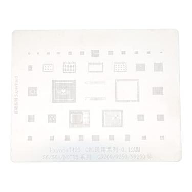 Imagem de Estênceis de Reballing de CPU para Reparo de Telefone Rede de Rework de Aço Inoxidável Modelo de Rework de Rede de Reballing para Reparo de Celular