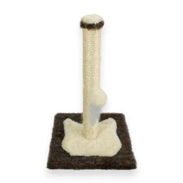 Imagem de Arranhador de Sisal para Gato Poste Brinquedo com Base 50cm Creme