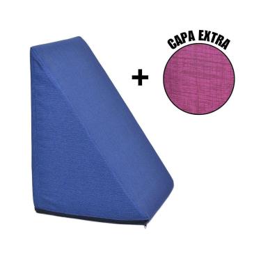 Imagem de Almofada Triangular Encosto Anatômico Espuma Apoio Costas Repouso Leitura + Capa Extra-Unissex