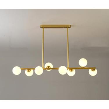 Imagem de Lustre dourado com 8 luzes, lustre vintage, lustres grandes para tetos altos, lustres de meados do século, lustres modernos para sala de jantar, quarto