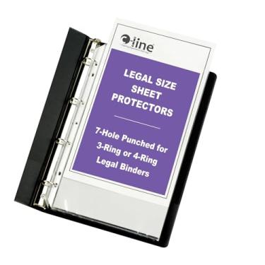 Imagem de C-Line Protetores de folhas de poliéster pesado com carga superior, transparente, tamanho ofício, 35,5 x 21,5 cm, 50 por caixa (62047)