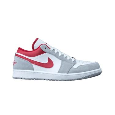 Imagem de Nike Tênis masculino Air Jordan 1 Low, Cinza fumê cinza academia vermelho branco, 39
