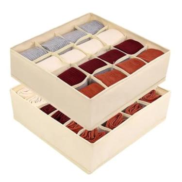 Imagem de Kit com 2 Organizadores Dobráveis para Gavetas Pequenas - 16 Compartimentos para Roupas Íntimas, Meias, Cuecas e Calcinhas, TNT, armários, guarda-roupas - Neo Premium
