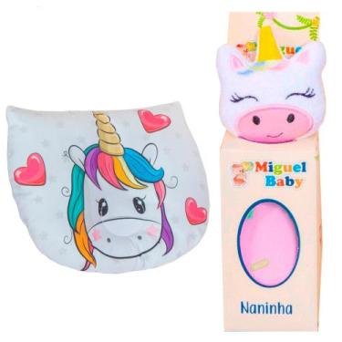 Imagem de Kit Naninha + Travesseiro Bebê Anatômico Apoio Cabeça - Enxovais Helo,