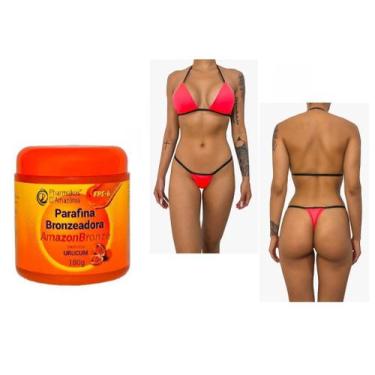 Imagem de Kit  Parafina Bronzeadora - Amazonbronze - Pharmakos - 180g Brinde Biq