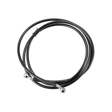Imagem de Partuto 190 cm de comprimento 10 mm ID linha de freio hidráulico mangueira de óleo tubo de aço inoxidável trançado para quadriciclo motocross bicicletas esportivas preto substituição