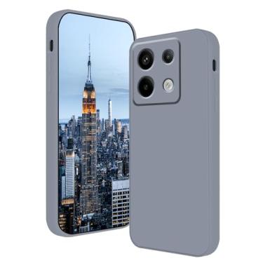 Imagem de Wousunly Compatível com Poco M6 Pro, capa de silicone líquido, verde-escuro, toque suave e macio para Xiaomi Poco M6 Pro 4g, capa fina de silicone à prova de choque (cinza)