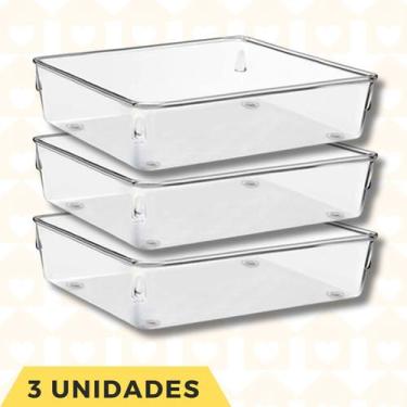 Imagem de Jogo 3 Organizadores Acessorios Modular 4 Multiuso Maquiagem - PLASTUT