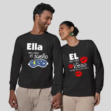 Imagem de Kit 2 Blusas Frio Moletom Careca Sem Capuz Casal Namorados Beijo - MP 