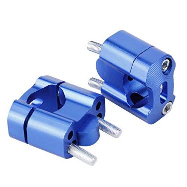 Imagem de Braçadeiras de Montagem para Guidão de Motocicleta, Adaptador Riser, par de Liga de Alumínio CNC 22mm 28mm 1/8in 7/8in (Azul)