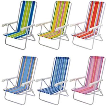 Imagem de Cadeira de Praia Reclinável 4 Posições Aço 2004 MOR, Colorido