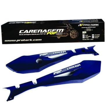 Imagem de Kit Carenagem Lateral Cromo Forte Moto Honda Pop 100 2007 a 2009 Subst