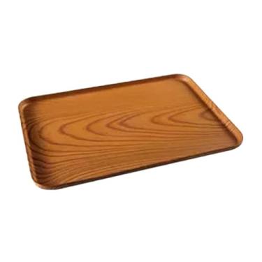 Imagem de IEUDNS Bandeja retangular de servir, organizador de balcão moderno, fundo antiderrapante, prato de frutas, café da manhã, bandeja para cozinha, L