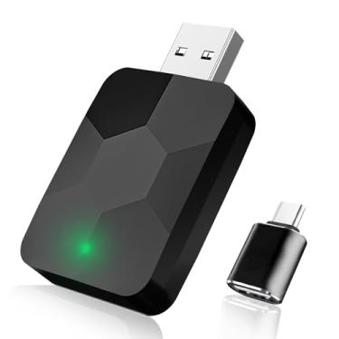 Imagem de Adaptador CarPlay sem fio – Converta dongle CarPlay com fio para sem fio, 2 em 1 tamanho mini CarPlay e Android Auto, Plug & Play para carros CarPlay de fábrica, conexão automática rápida