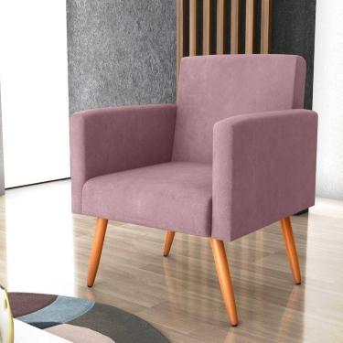 Imagem de Poltrona Para Decoração Sara Veludo Turkey Rosa