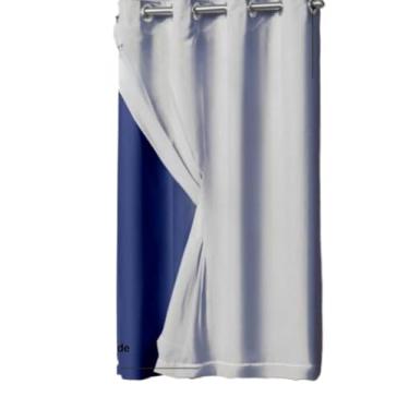 Imagem de Cortina Blackout PVC com voil 1,10m x1,30m Veda a Luz folha unica