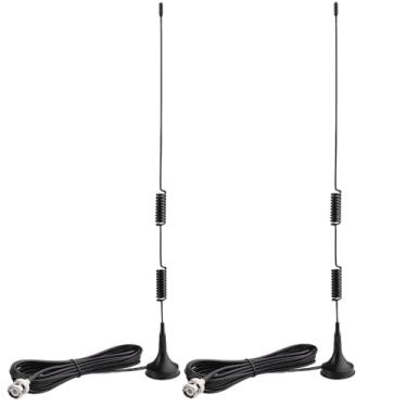 Imagem de TREADALT-TEC Antena De Rádio Scanner Policial 20-1300 Mhz Com Base Magnética Hf Vhf Uhf Ham Bnc Macho (Pacote 2) Compatível Uniden Bearcat Whistler Shack