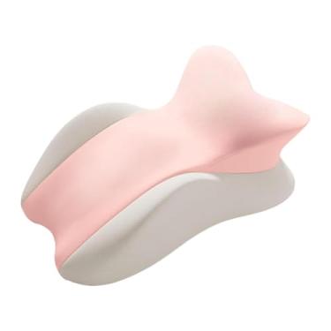 Imagem de Ioensy Almofada de cabeceira em cunha de algodão com memória, almofada triangular antiderrapante multiuso, design ergonômico para dormir de costas no, Rosa