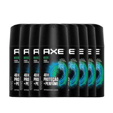 Imagem de Kit Desodorante Antitranspirante Aerosol Axe Musk 90g - 8 Unidades