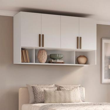 Imagem de Guarda-Roupa Modulado Aéreo Altezza Trend 4 Portas Branco 150 cm